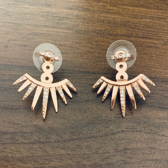 BaubleBar Jewelry - BaubleBar Rose Gold Sunburst Crystal Drop Earrings